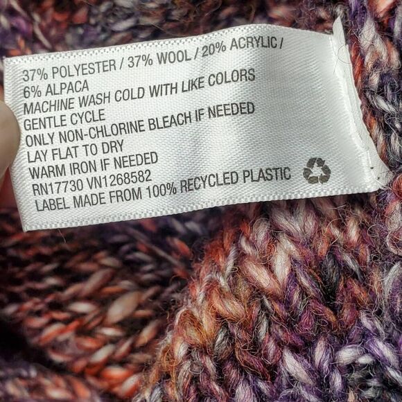 Knox Rose Women’s Long Cardigan Sweater L Toggle Front Multicolor Knit Wool Blen - Picture 7 of 8